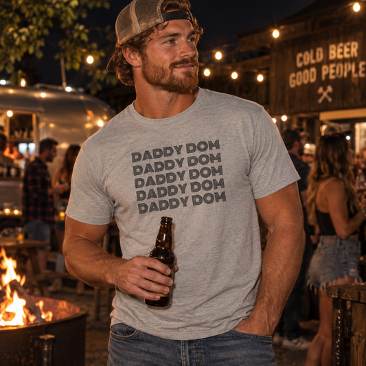Daddy Dom Stacked Men's Graphic T-Shirt | Black Print