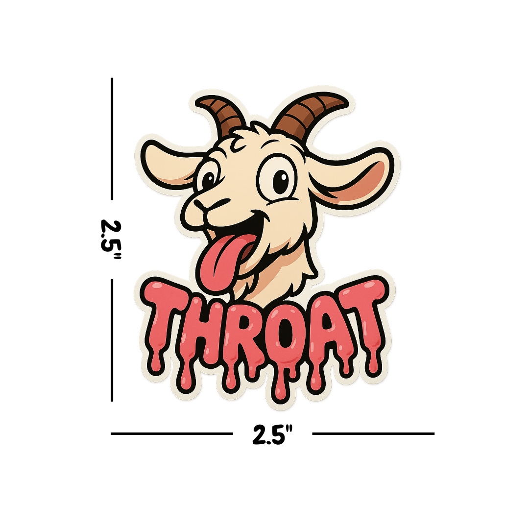 Throat Goat Vinyl Sticker - Matte Finish - 2.5" Custom Cutout