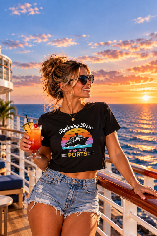 Exploring More Than Just Ports Women's Crop Top