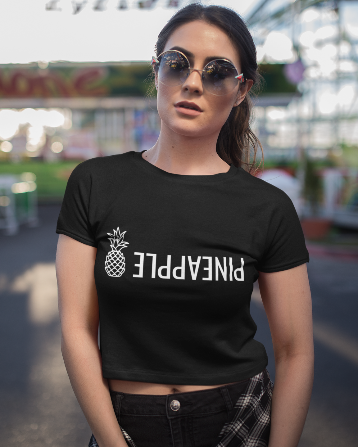 Pineapple Upside-Down Swinger Crop Top