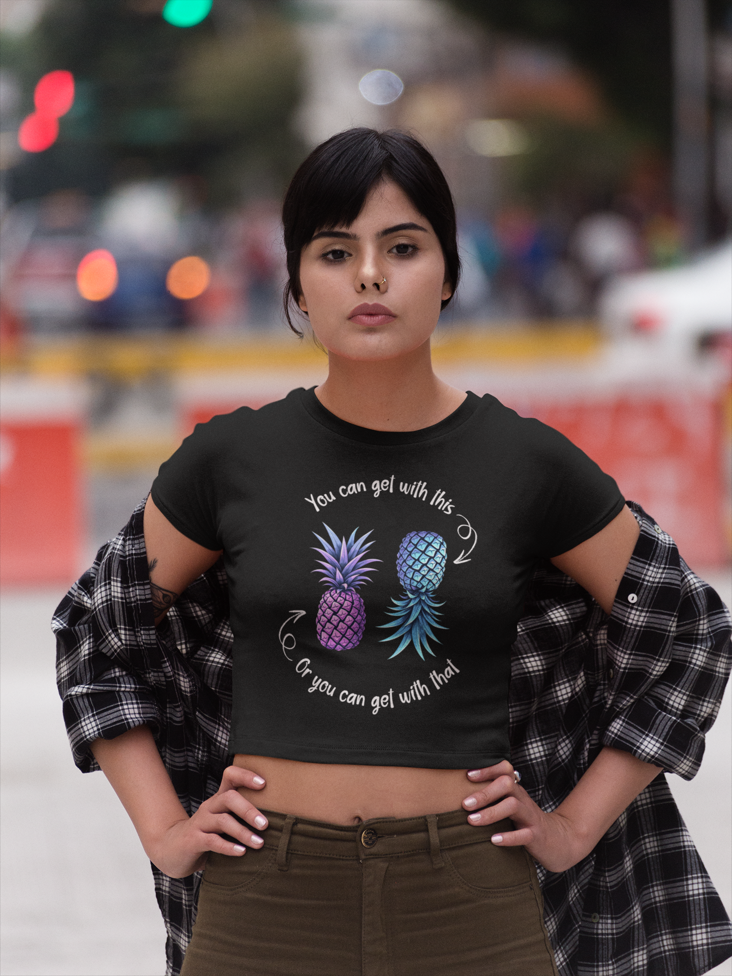 I'm Down For Shenanigans Upside-Down Pineapple Crop Top