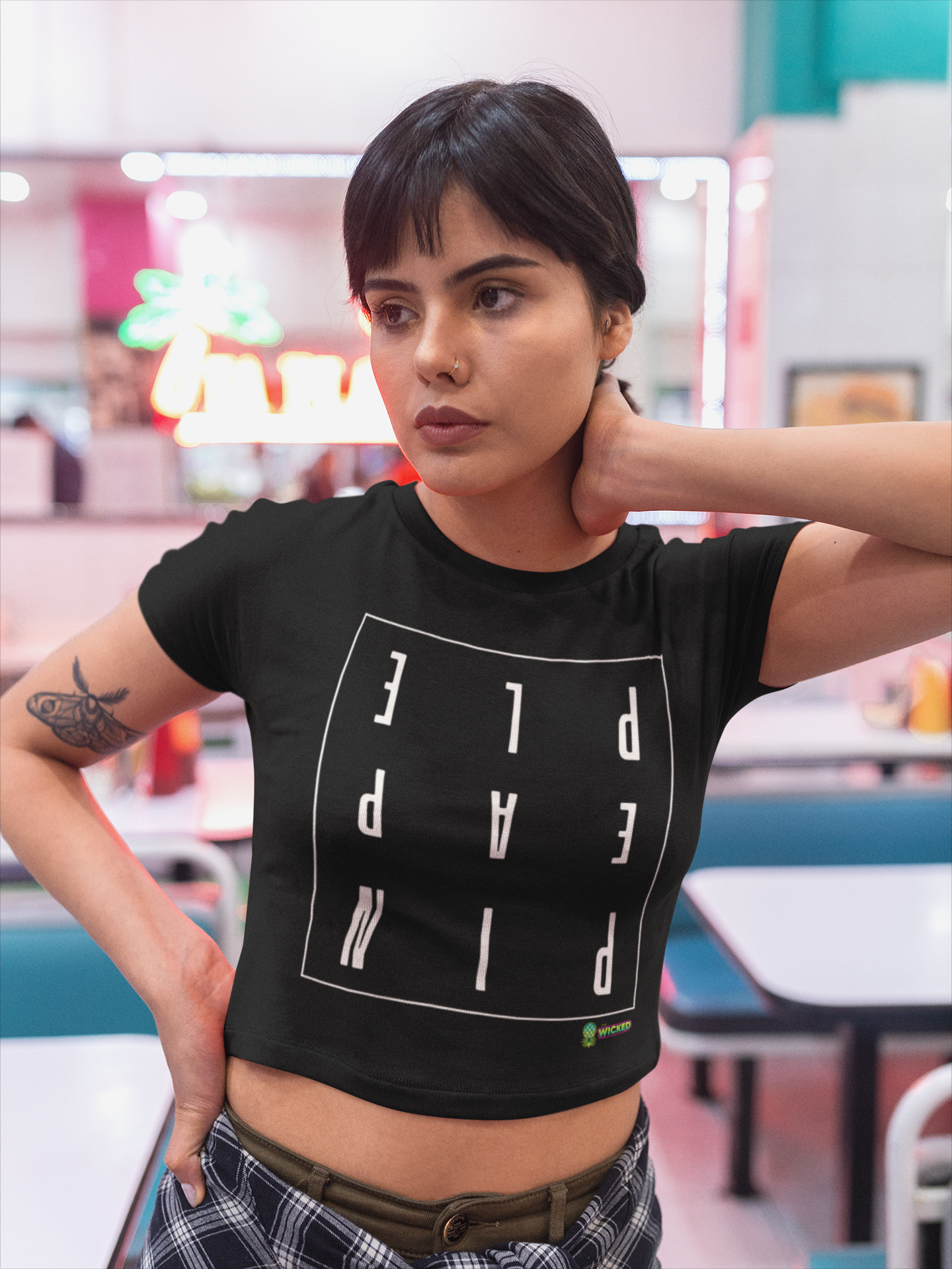 Upside Down Pineapple Crop Top – Swinger Lifestyle Shirt | Bold Party Tee for Women