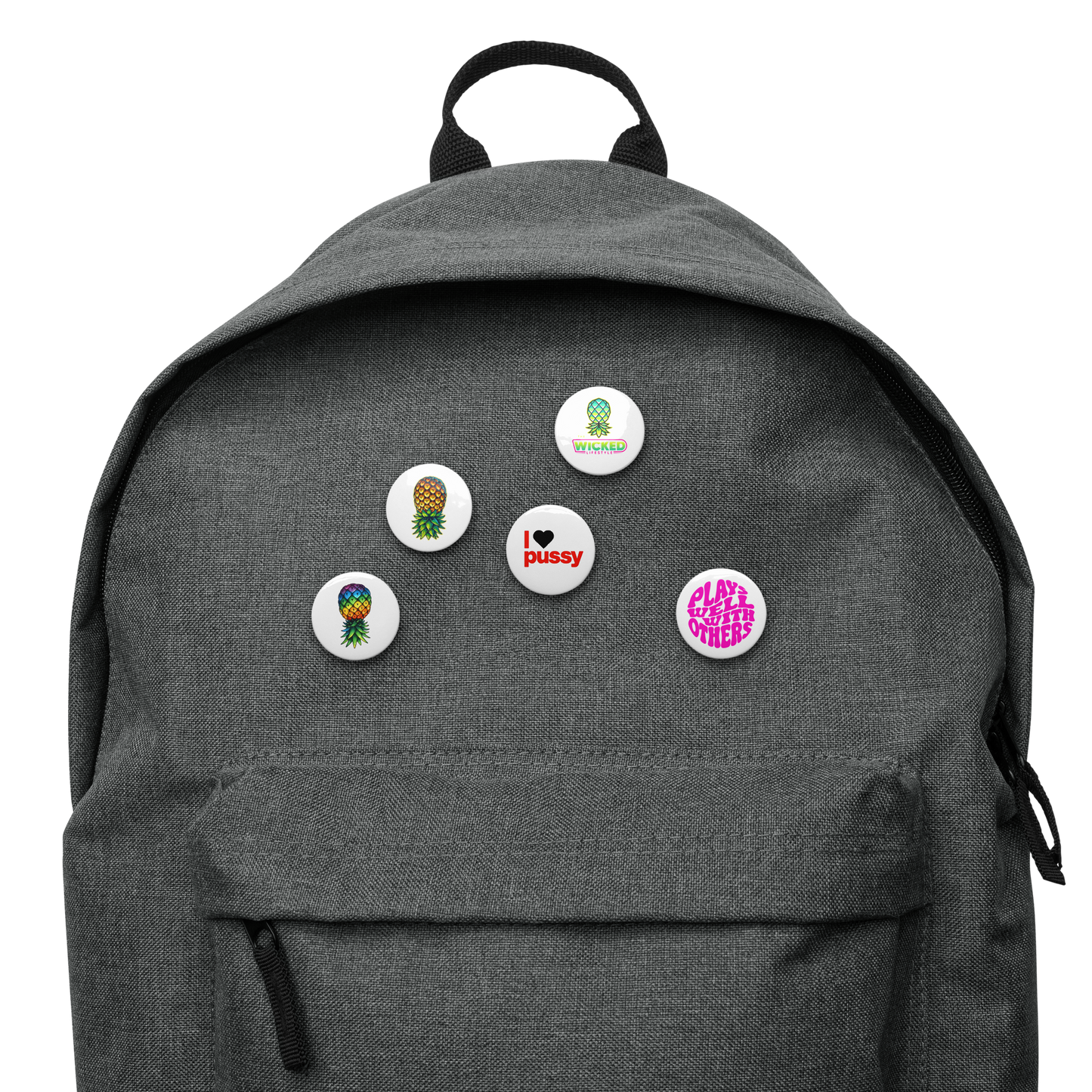 Swinger Pin (5-Pack) Pineapple Lifestyle Buttons | Party & Travel Accessories