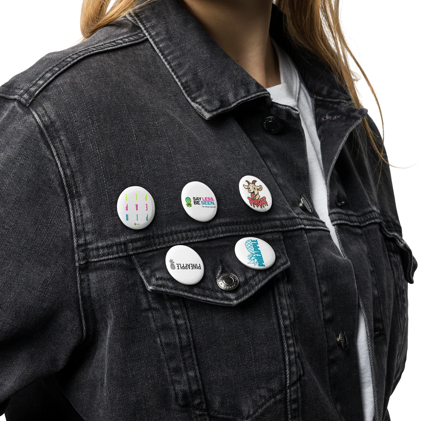 Swinger Button Pack V.2 (5-Pack) | Pineapple & Say Less. Be Seen. Pins