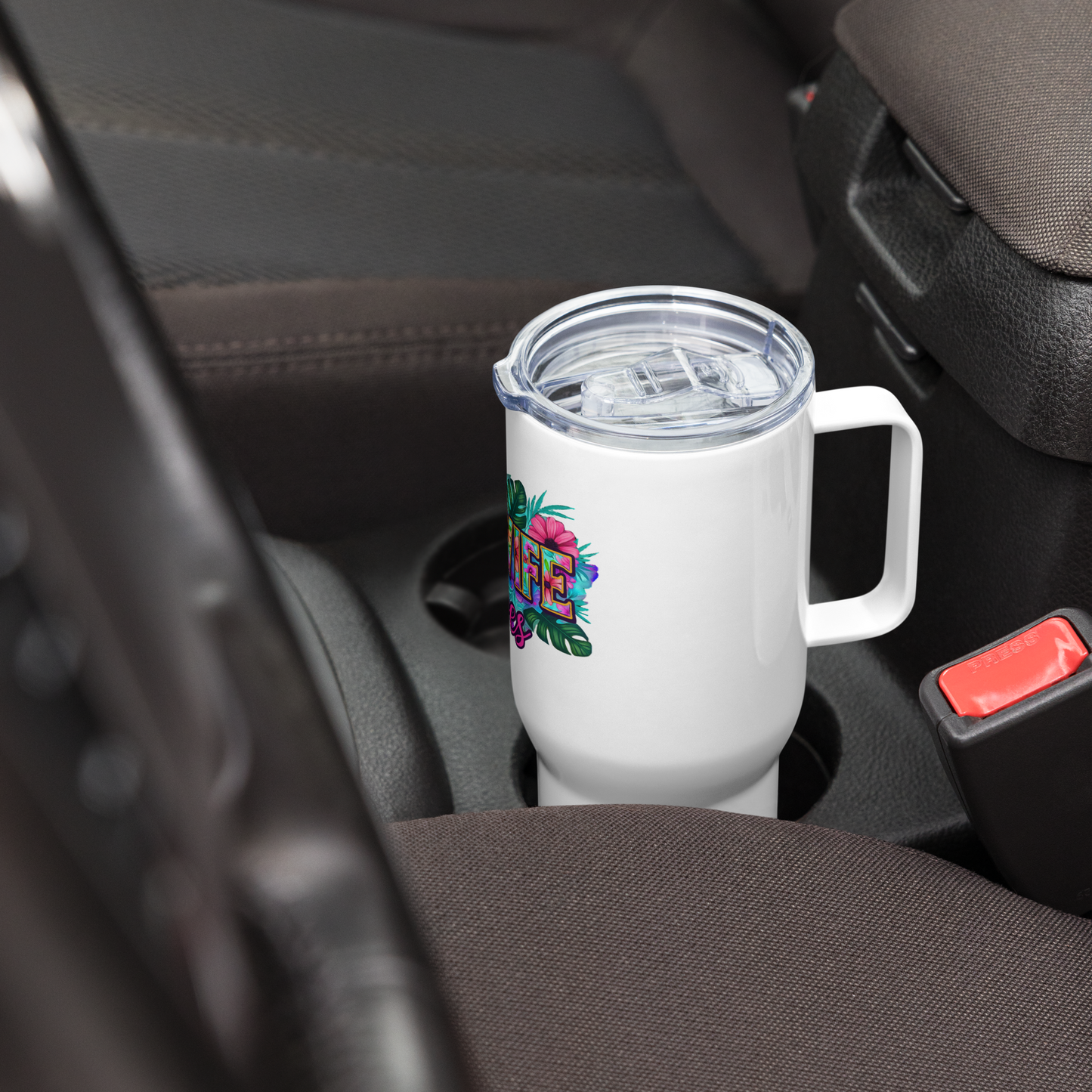 Floral Hotwife Tumbler with Handle | Stainless Steel - Includes Lid (25oz) and Straw (40oz)