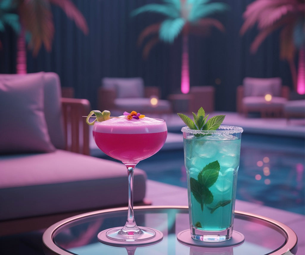 Poolside cocktails and neon sunset vibes — The Wicked Lifestyle blog about flirting in the lifestyle.