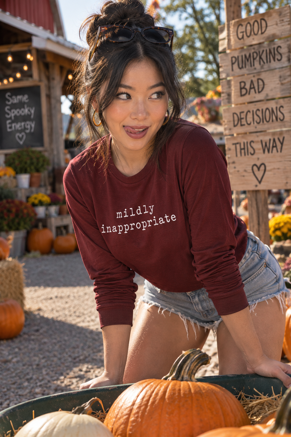 Mildly Inappropriate Unisex Long Sleeve Shirt | White Print