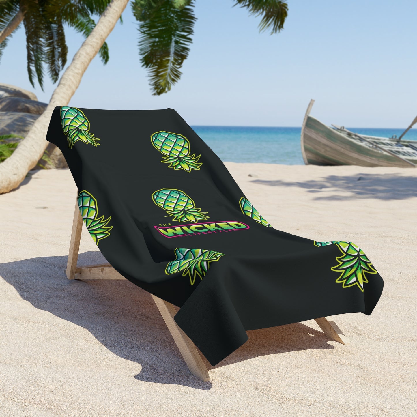 THE WICKED LIFESTYLE BLACK BEACH TOWEL