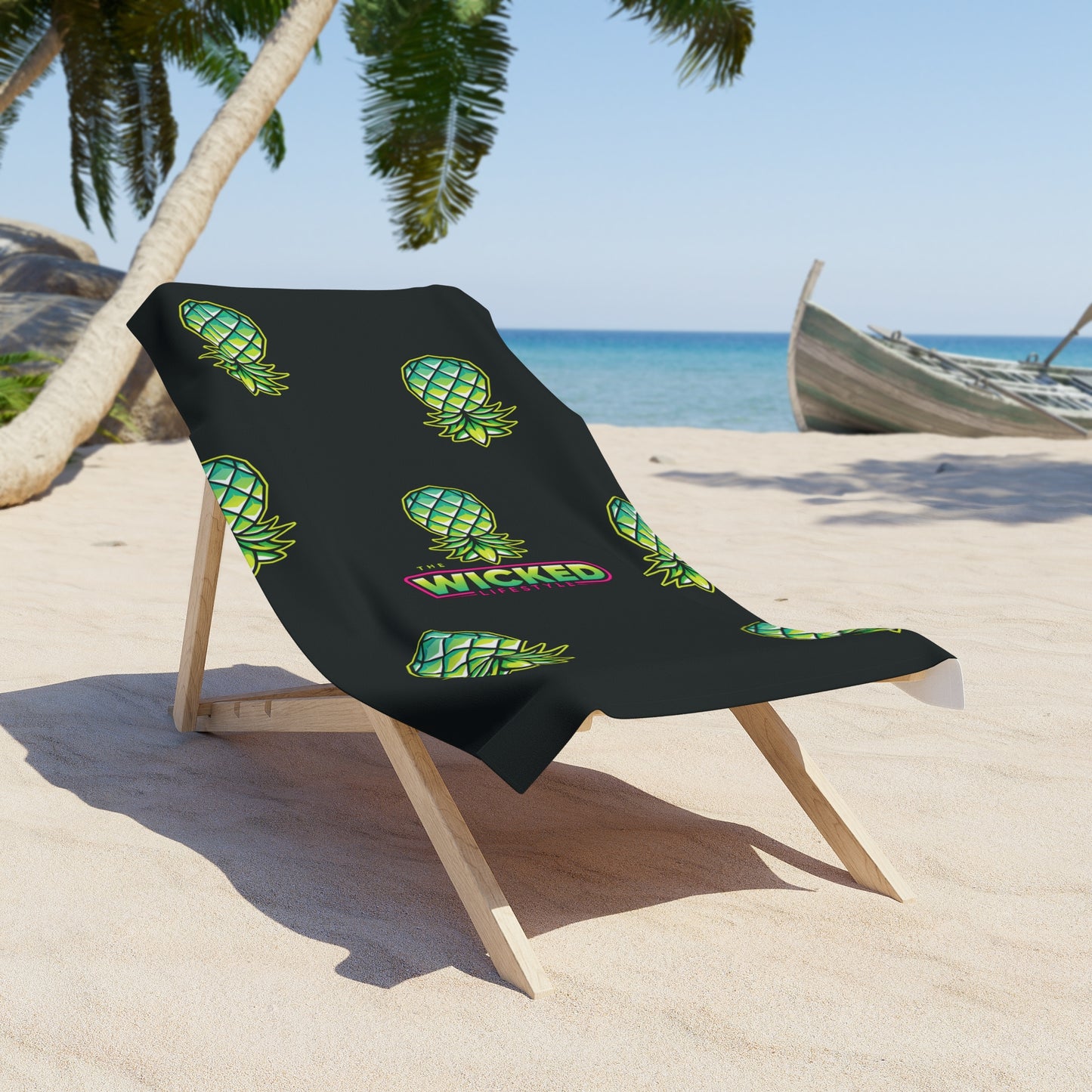 THE WICKED LIFESTYLE BLACK BEACH TOWEL