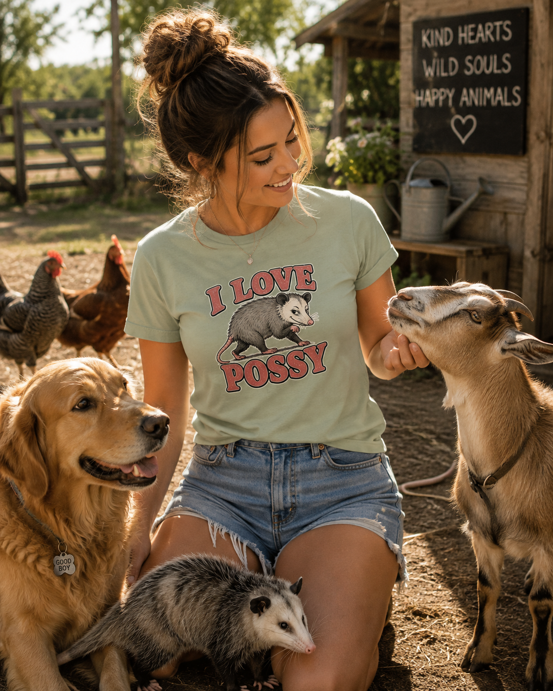 I Love Possy Women's Relaxed Graphic T-Shirt