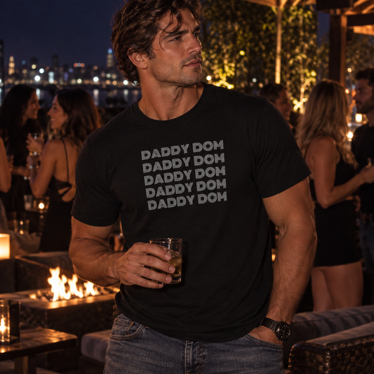 Daddy Dom Stacked Men's Graphic T-Shirt | White Print