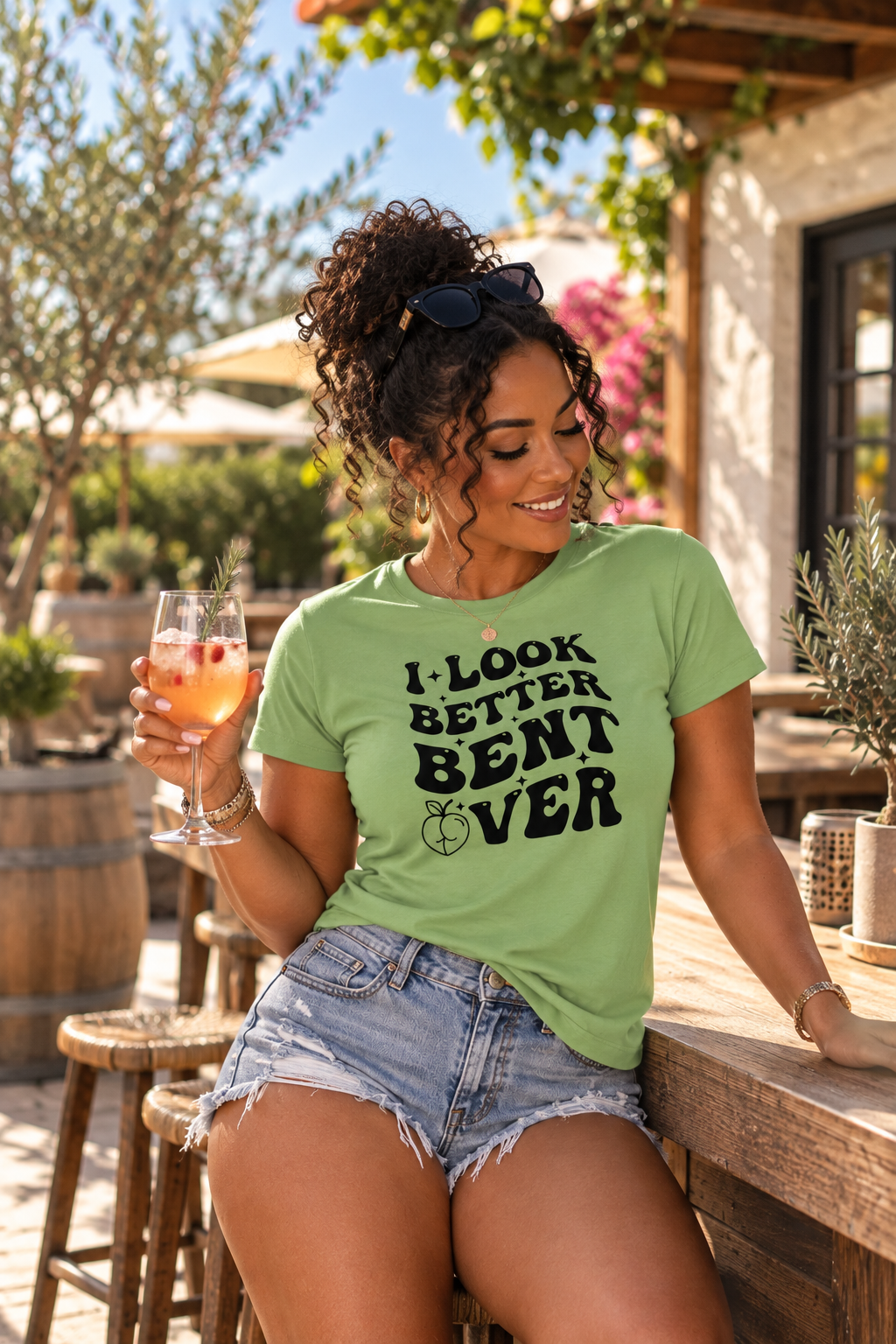 I Look Better Bent Over Women's Relaxed T-Shirt | Black Print