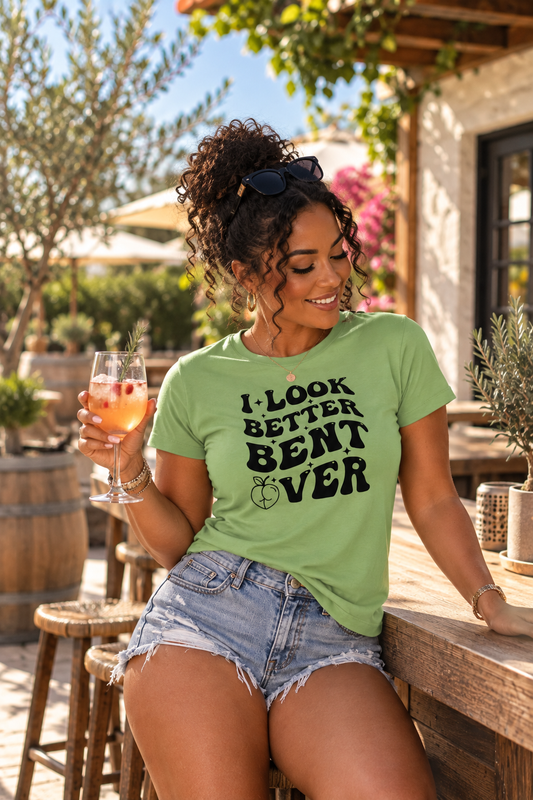 I Look Better Bent Over Women's Relaxed T-Shirt | Black Print