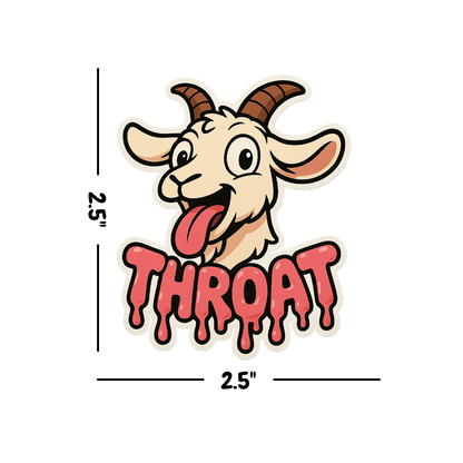 Throat Goat Vinyl Sticker - Matte Finish - 2.5" Custom Cutout