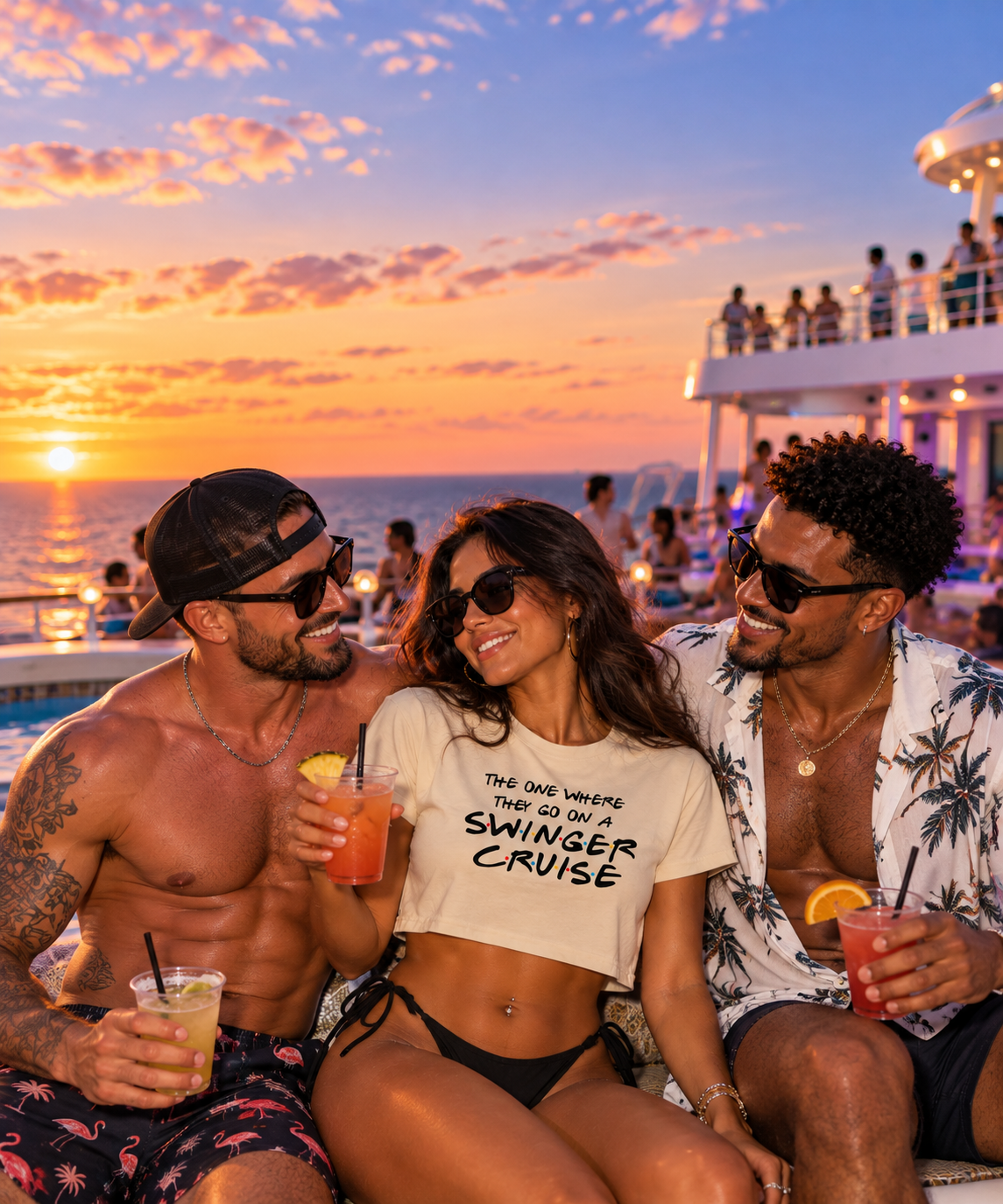 Friends Swinger Cruise Parody Women's Crop Top
