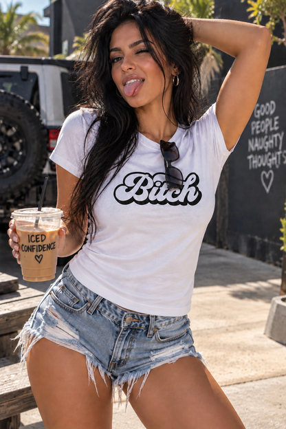 Bitch Women's Relaxed T-Shirt | Black Print