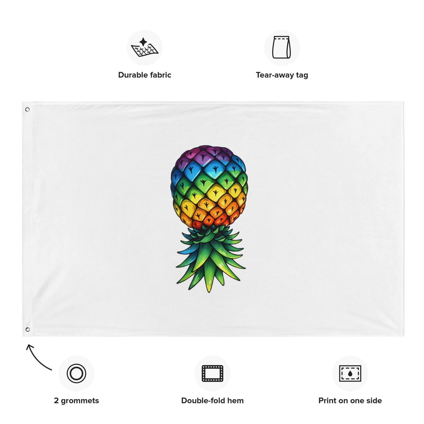 Upside-Down Rainbow Pineapple Swinger Flag | Party Pride Banner
