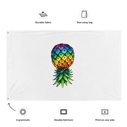 Upside-Down Rainbow Pineapple Swinger Flag | Party Pride Banner