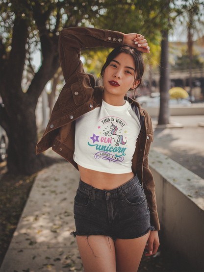 This Is What A Real Unicorn Looks Like Graphic Crop Top