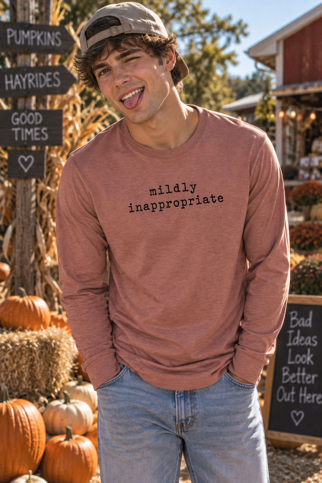 Mildly Inappropriate Unisex Long Sleeve Shirt | Black Print