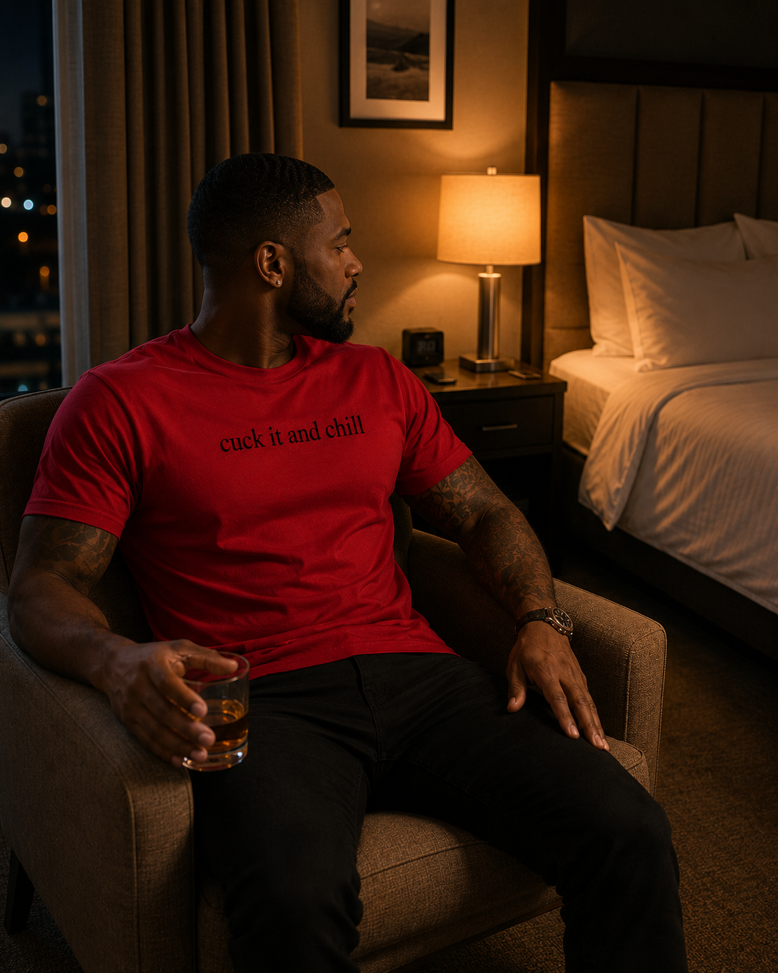 Cuck It and Chill Men's Graphic T-Shirt | Black Print