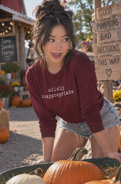 Mildly Inappropriate Unisex Long Sleeve Shirt | White Print