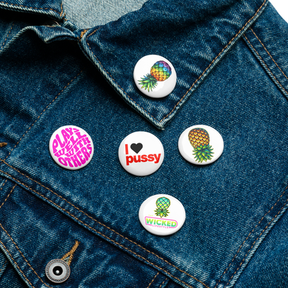 Swinger Pin (5-Pack) Pineapple Lifestyle Buttons | Party & Travel Accessories