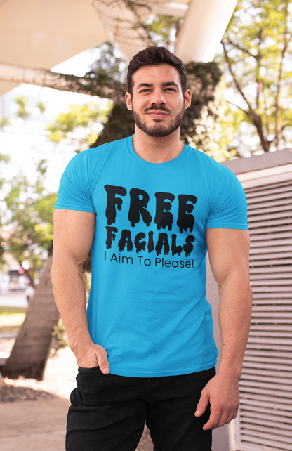 I Aim to Please Facial Adult Humor Graphic T-Shirt