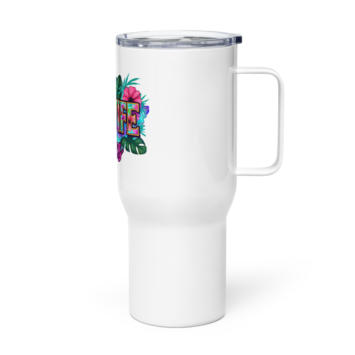 Floral Hotwife Tumbler with Handle | Stainless Steel - Includes Lid (25oz) and Straw (40oz)