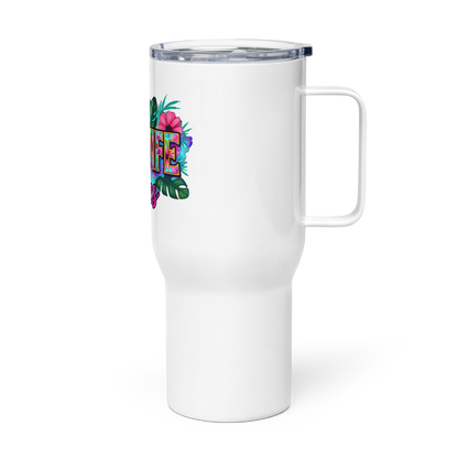 Floral Hotwife Tumbler with Handle | Stainless Steel - Includes Lid (25oz) and Straw (40oz)
