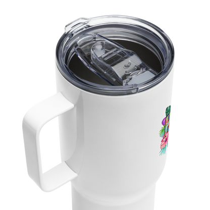 Floral Hotwife Tumbler with Handle | Stainless Steel - Includes Lid (25oz) and Straw (40oz)
