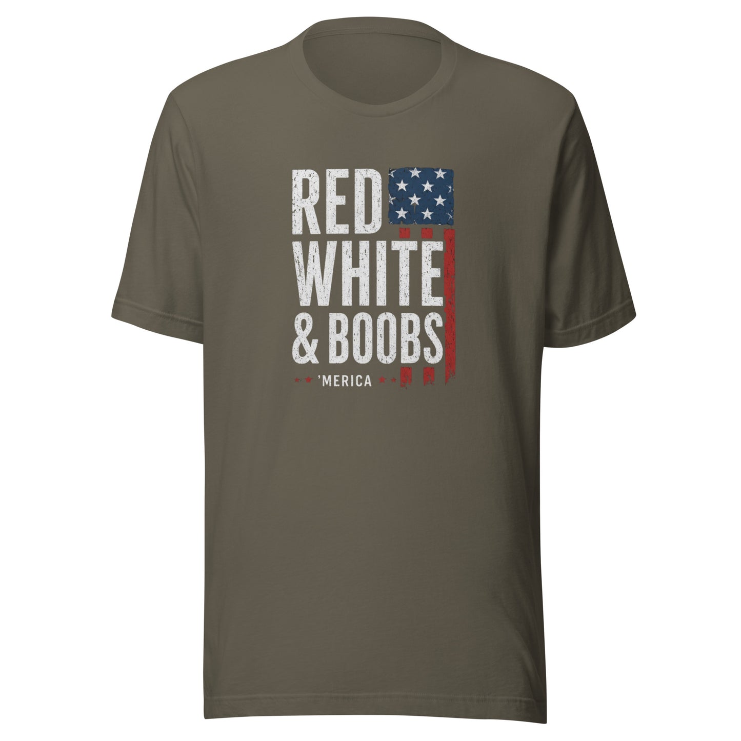 Red, White & Boobs Patriotic Graphic T-Shirt