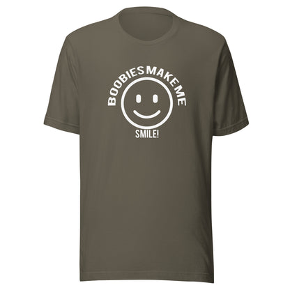 Boobies Make Me Smile Unisex Graphic T-Shirt | White Print