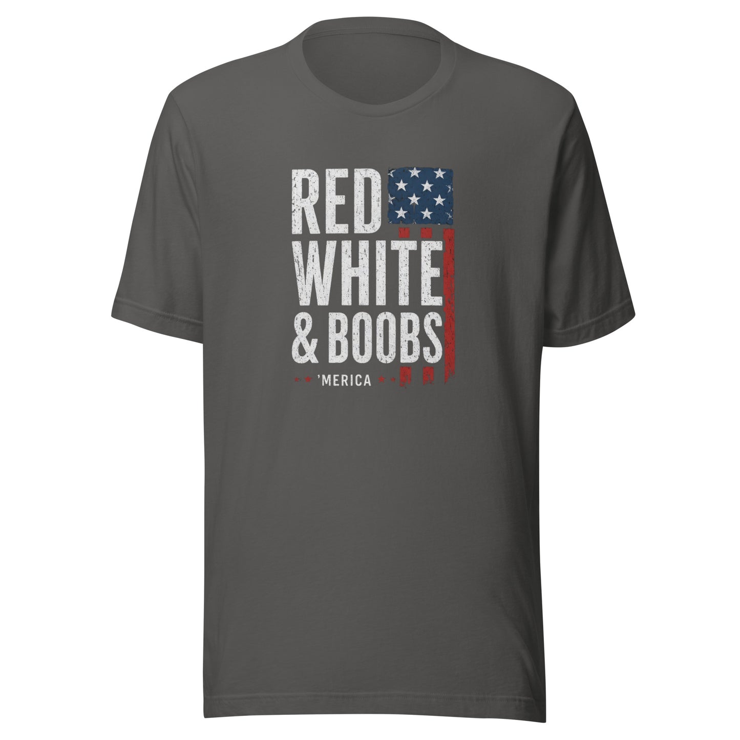 Red, White & Boobs Patriotic Graphic T-Shirt