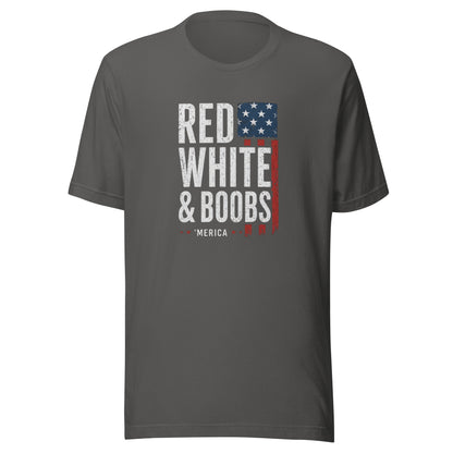 Red, White & Boobs Patriotic Graphic T-Shirt