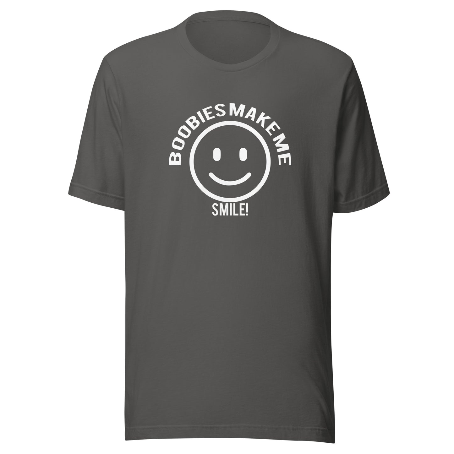 Boobies Make Me Smile Unisex Graphic T-Shirt | White Print