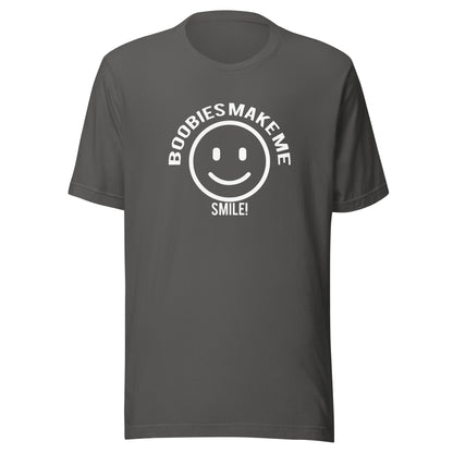 Boobies Make Me Smile Unisex Graphic T-Shirt | White Print