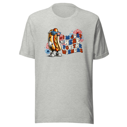 I'M JUST HERE FOR THE WIENERS GRAPHIC T-SHIRT