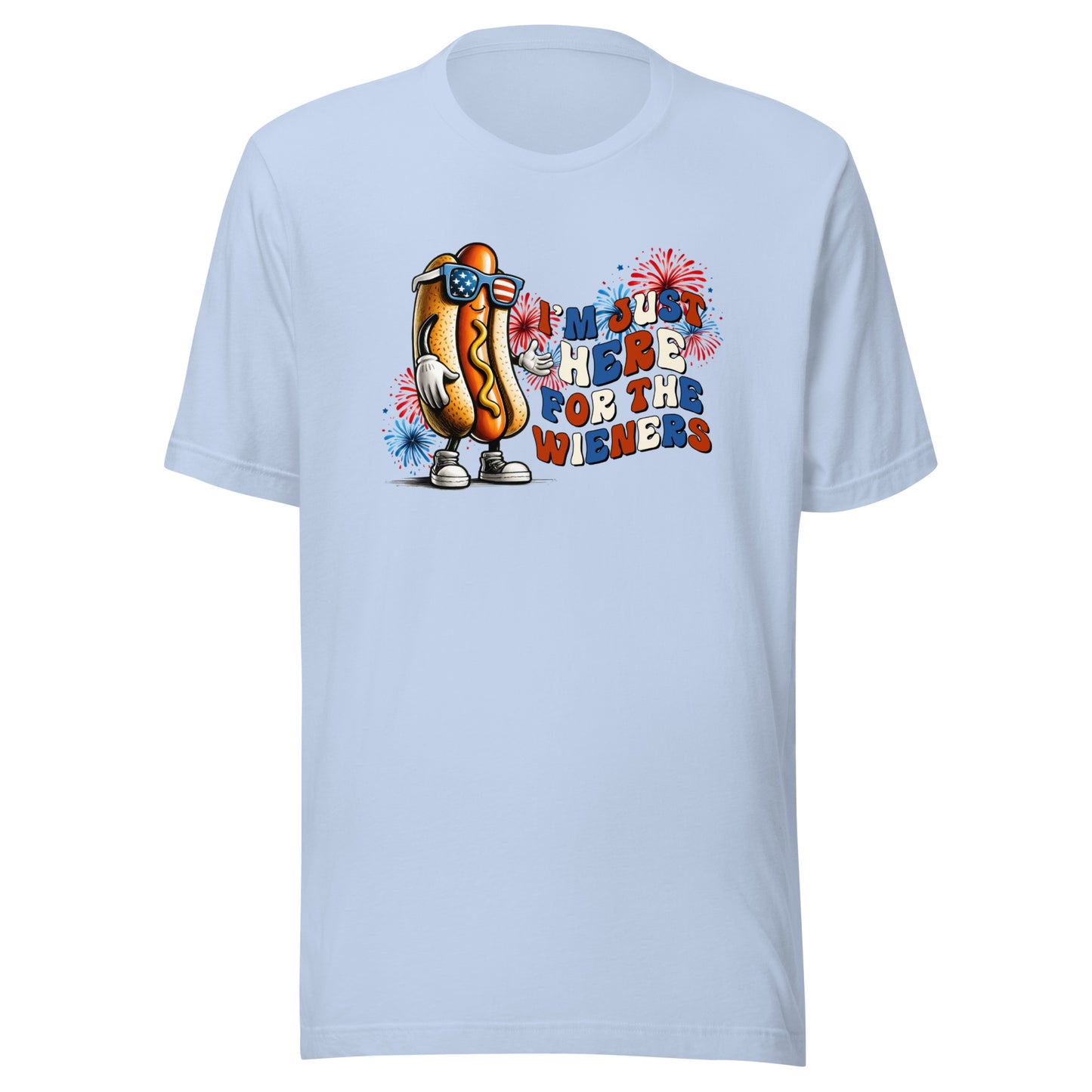 I'M JUST HERE FOR THE WIENERS GRAPHIC T-SHIRT
