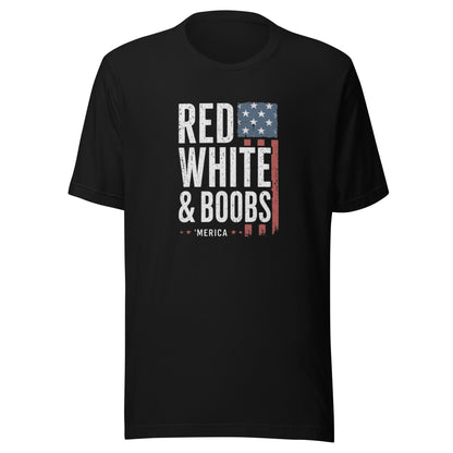 Red, White & Boobs Patriotic Graphic T-Shirt