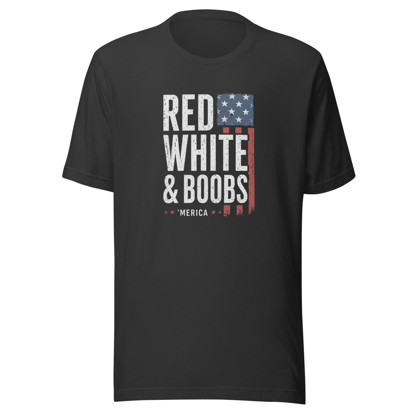 Red, White & Boobs Patriotic Graphic T-Shirt