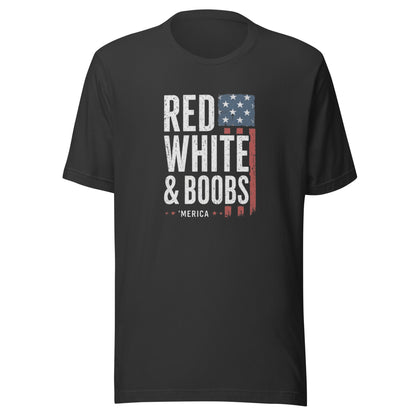 Red, White & Boobs Patriotic Graphic T-Shirt