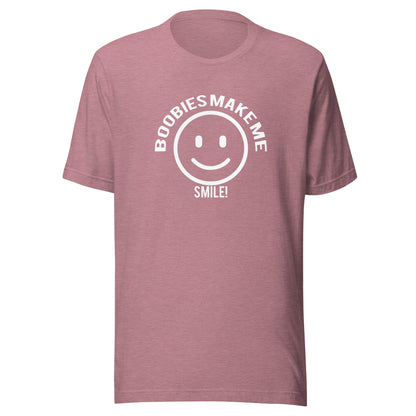 Boobies Make Me Smile Unisex Graphic T-Shirt | White Print