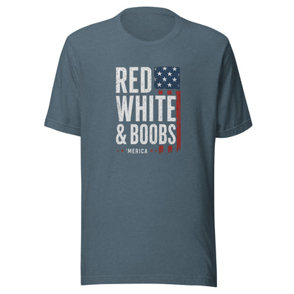 Red, White & Boobs Patriotic Graphic T-Shirt