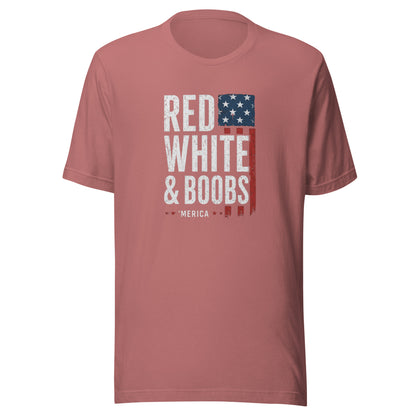 Red, White & Boobs Patriotic Graphic T-Shirt