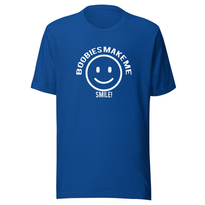 Boobies Make Me Smile Unisex Graphic T-Shirt | White Print
