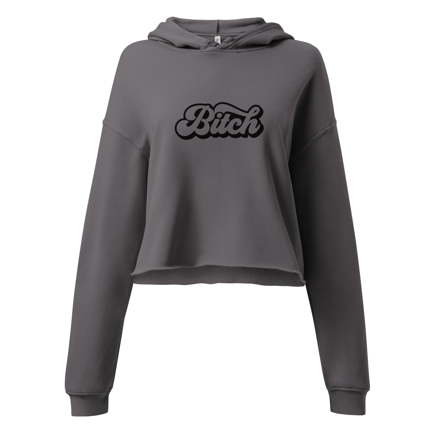 Bitch Women's Cropped Hoodie | Black Print