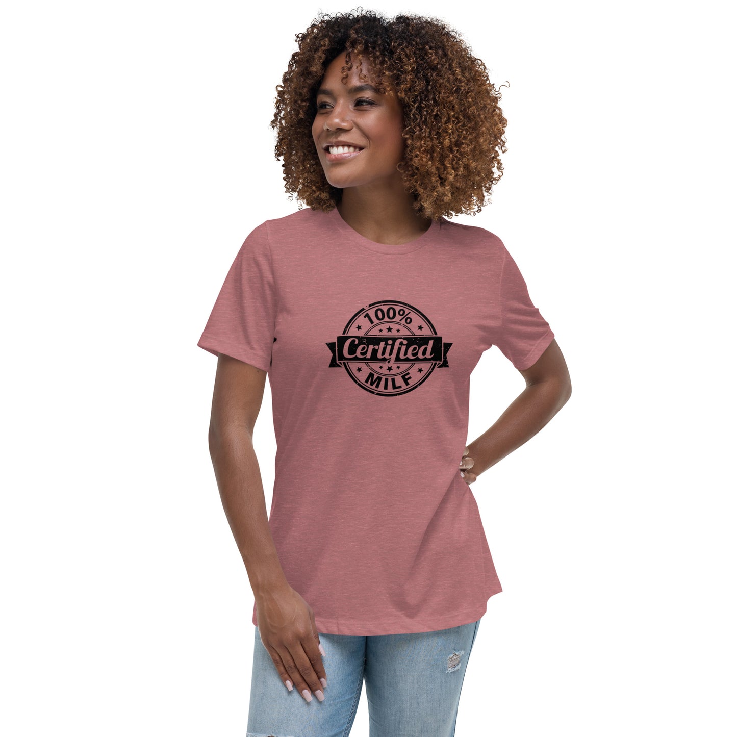 100% Certified MILF Women's Graphic T-Shirt | Black Print