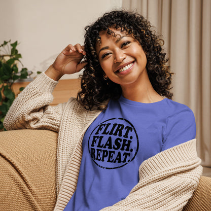 Flirt. Flash. Repeat. Women's Graphic T-Shirt