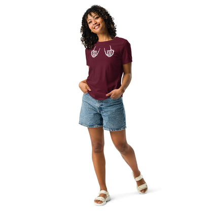 Rock On Skeleton Hands Women's Graphic T-Shirt